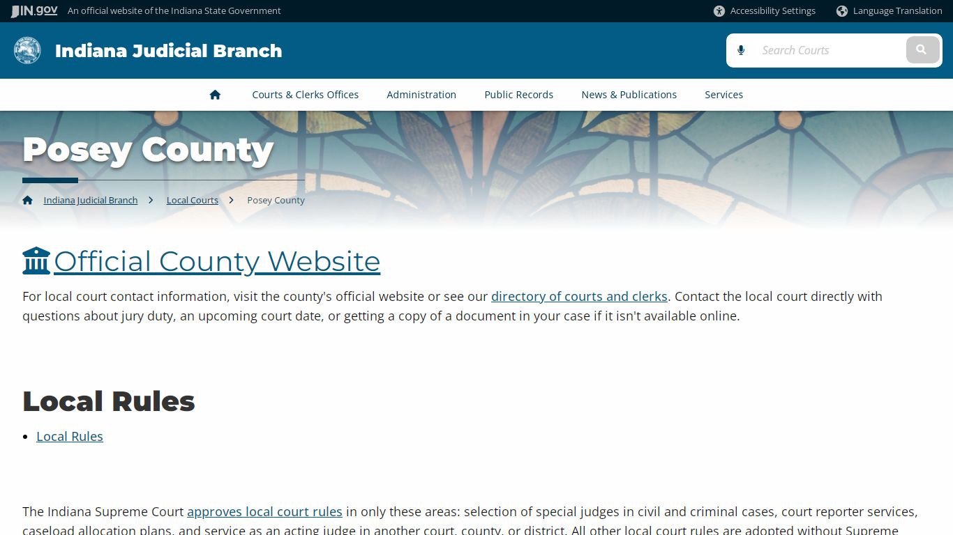 Posey County - Indiana Judicial Branch