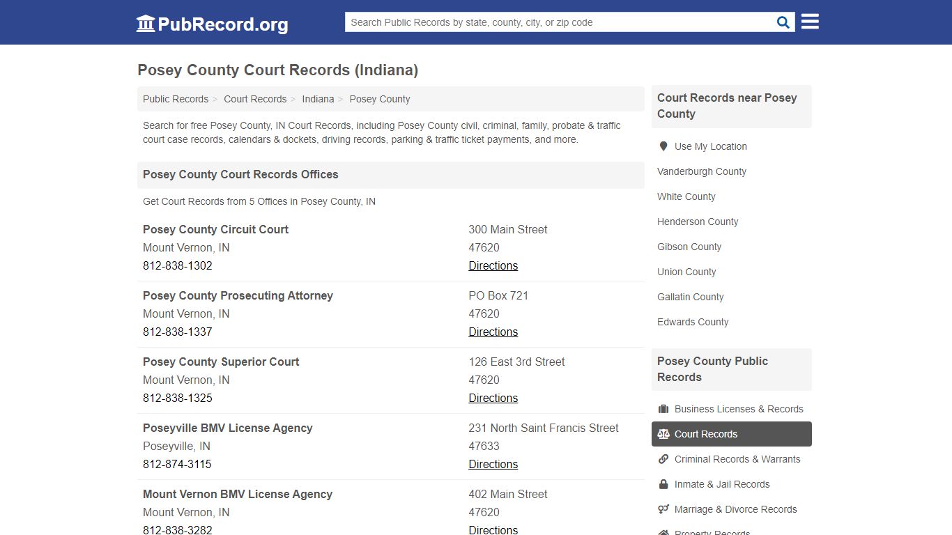Free Posey County Court Records (Indiana Court Records) - PubRecord.org